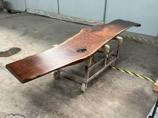 CT025 Custom Black Walnut Live Edge Soild Wood Conference Table handcrafted Soild Wood wood table for meeting spaces