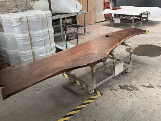 Custom Black Walnut Live Edge Soild Wood Conference Table CT025