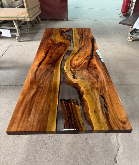 Custom Epoxy Resin River Dining Table DT010