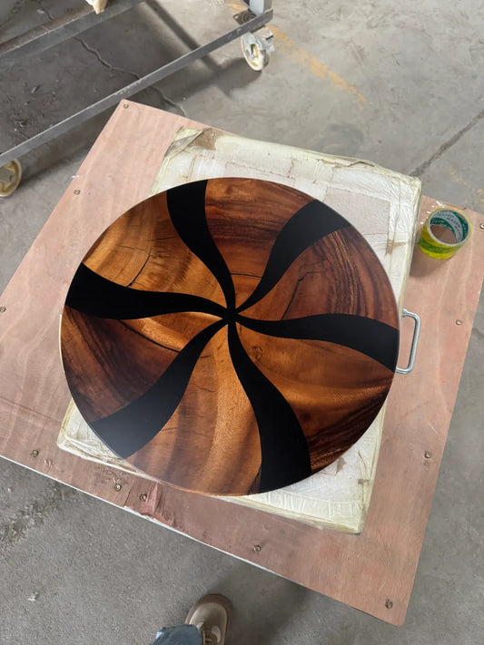 Flowepoxytable Custom Walnut Epoxy Modern Resin Side Table RT033