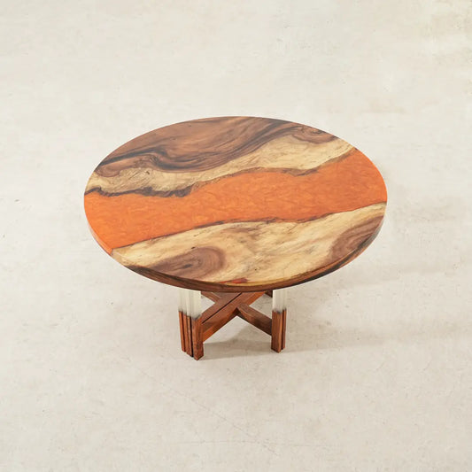 Flowepoxytable Custom Walnut Epoxy Resin River Side Table RT038